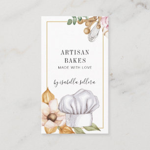 Carte de visite d'aquarelle du chef pâtissier Bake