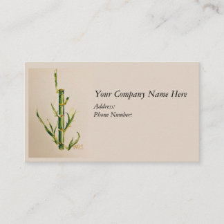 Carte de visite d'aquarelle en bambou