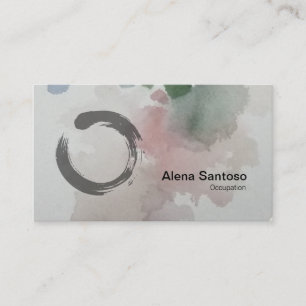 Carte de visite d'aquarelle Enso Zen