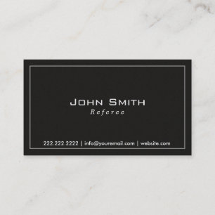 Carte de visite d'arbitre classique simple foncé