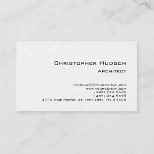 Carte de visite d'architecte simple en noir blanc