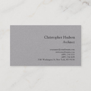 Carte de visite d'architecte simple gris Premium