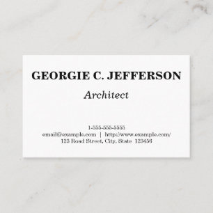 Carte de visite d'architecture propre et simple