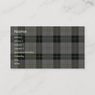 Carte De Visite Dark Plaid - Business