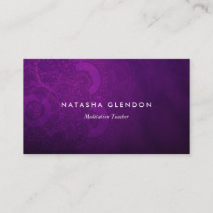 Carte De Visite Dark Plum Purple Mandala Zen Business Card