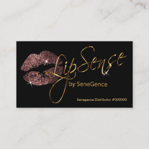 Carte De Visite Dark Rose Glitter et Gold Lips