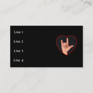 CARTE DE VISITE D'ART DE LANGUE DES SIGNES