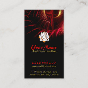 Carte de visite d'art fractal rouge de science-fic
