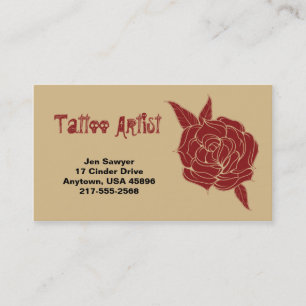 Carte de visite d'artiste de tatouage