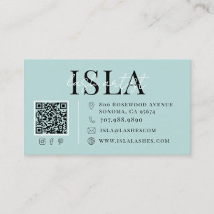 Carte de visite d'artiste en cils Aqua Blue