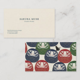 Carte De Visite Daruma & Hidden Cat Business Cards