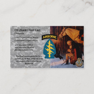 Carte de visite d'aumônier (prière de George