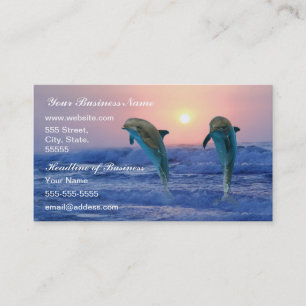 Carte De Visite Dauphin de Bottlenose au lever de soleil
