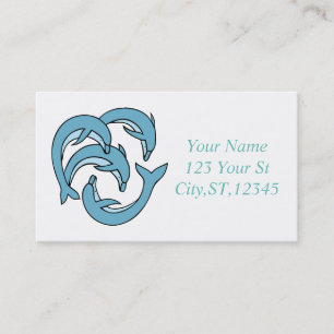 Carte De Visite Dauphins bleus entourant Thunder_Cove
