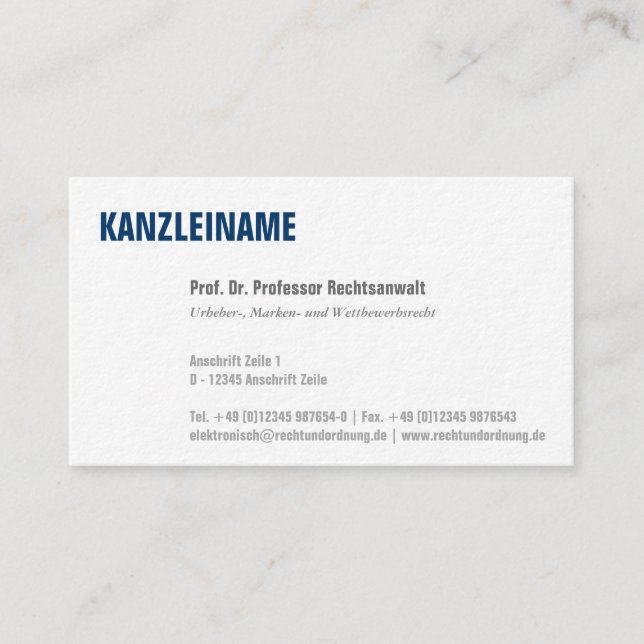 Carte de visite d'avocat (Devant)