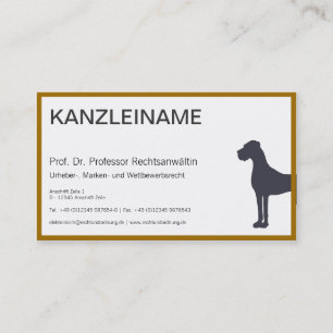 Carte de visite d'avocat des droits des animaux