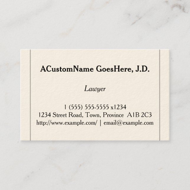 Carte de visite d'avocat discret et personnalisabl (Devant)