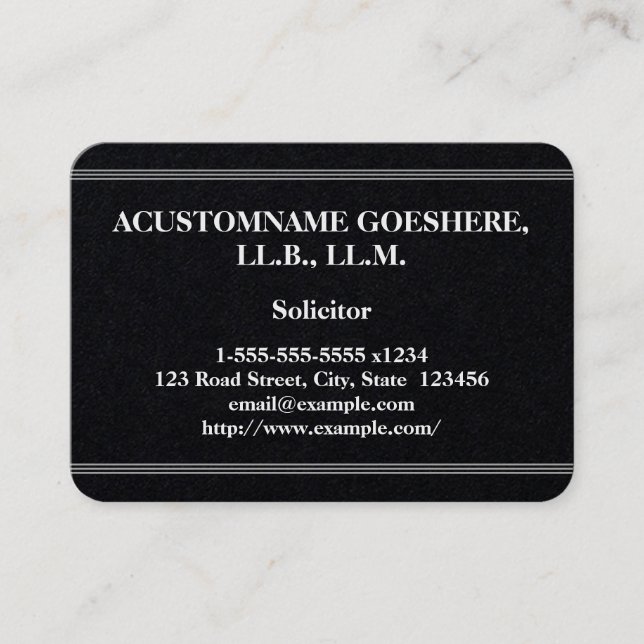 Carte de visite d'avocat minimaliste et sous-estim (Devant)