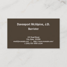 Carte de visite d'avocat professionnel simple et d