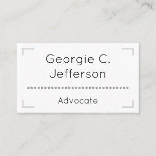 Carte de visite d'avocat propre et simple