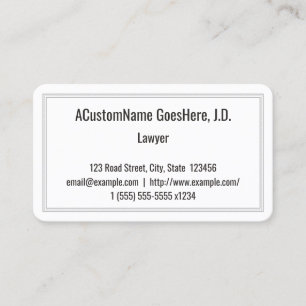Carte de visite d'avocat simple et conservateur