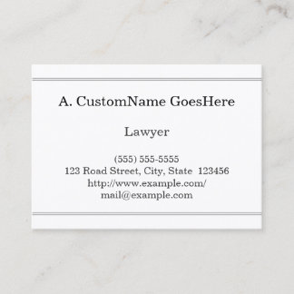 Carte de visite d'avocat simple et minimaliste