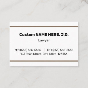 Carte de visite d'avocat simple et professionnel