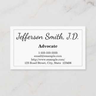 Carte de visite d'avocat tendance et professionnel