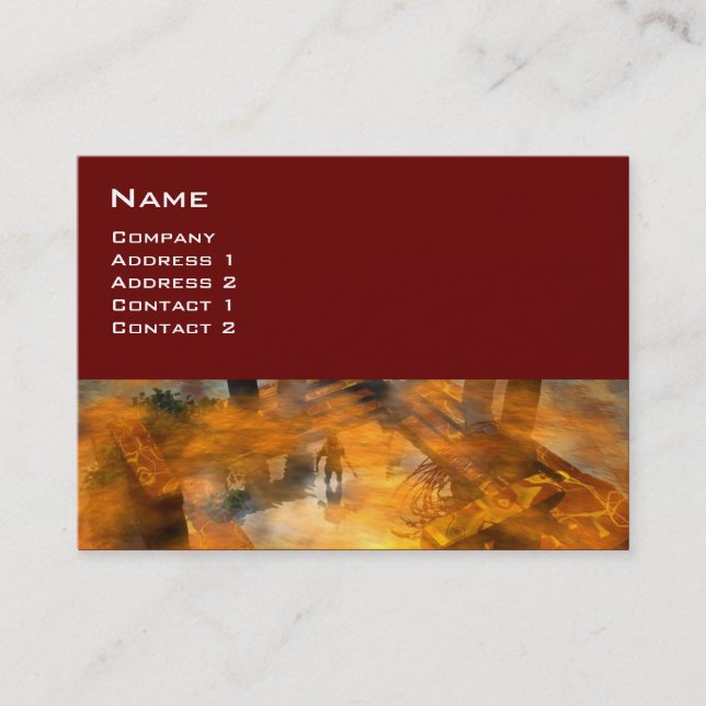 Carte De Visite DAWNING DARK/MONDE ALIEN Science Fiction Rouge (Devant)