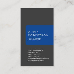 Carte de visite de bande bleu gris unique vertical