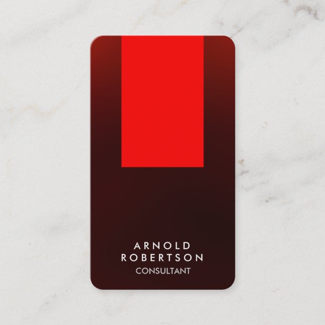 Carte de visite de bande rouge Brown arrondi coin (Devant)
