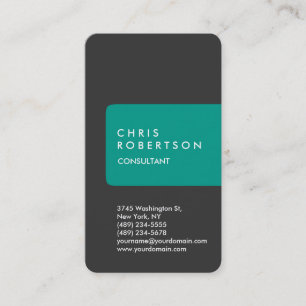 Carte de visite de bande verte gris-gris vertical