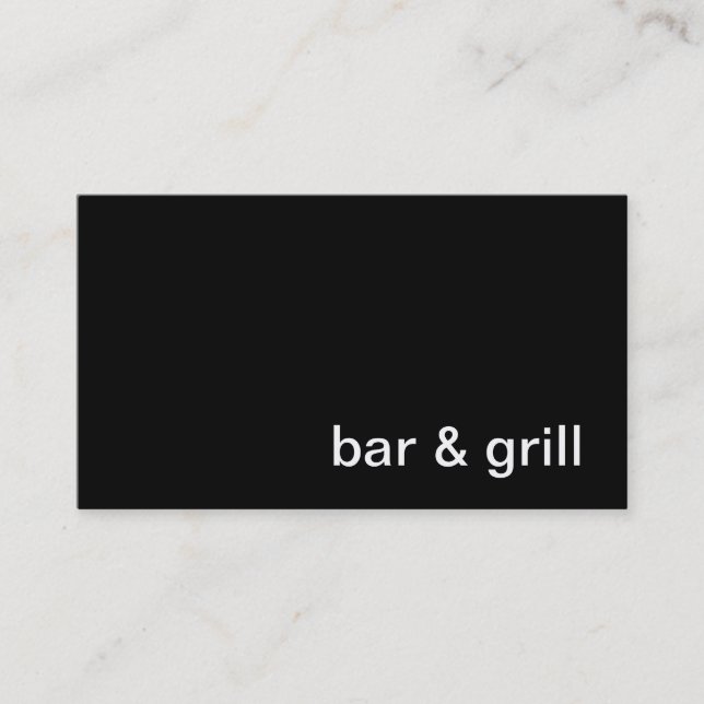 Carte de visite de bar et grill (Devant)