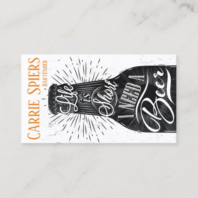 Carte de visite de barman d'événements (Devant)