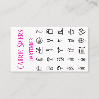 Carte de visite de barman d'événements
