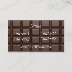 Carte de visite de barre de chocolat