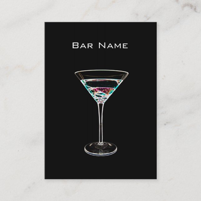 Carte de visite de barre de cocktail (Devant)
