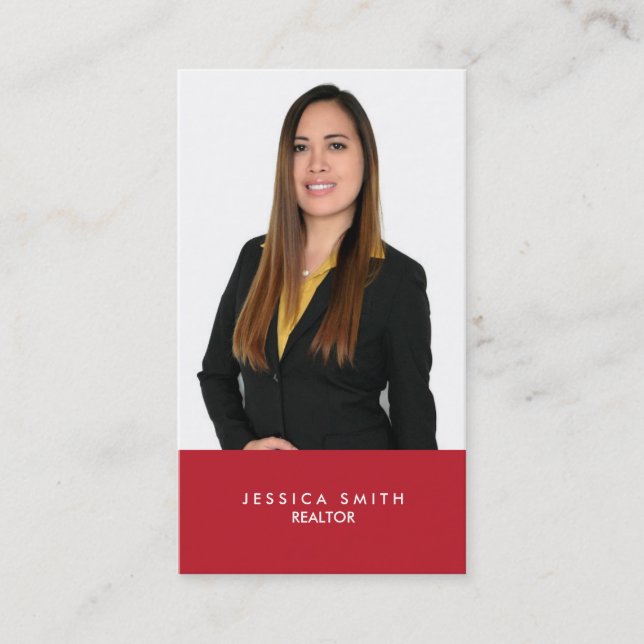 Carte de visite de barre rouge immobilier (Devant)