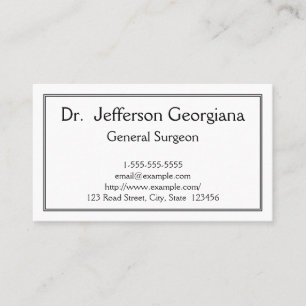 Carte de visite de base du Général Surgeon