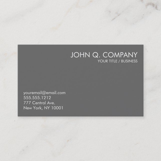 Carte de visite de base minimal gris (Devant)
