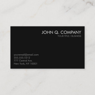Carte de visite de base minimal noir de blanc gris