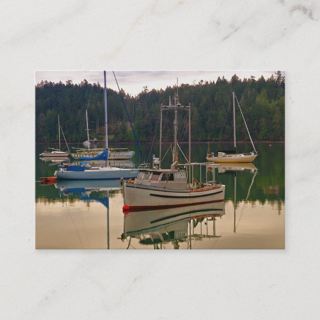 Carte de visite de bateaux de pêche et de voiliers (Devant)