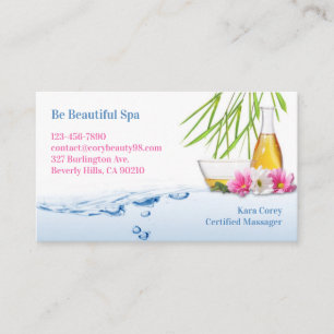 Carte de visite de bien-être naturel spa