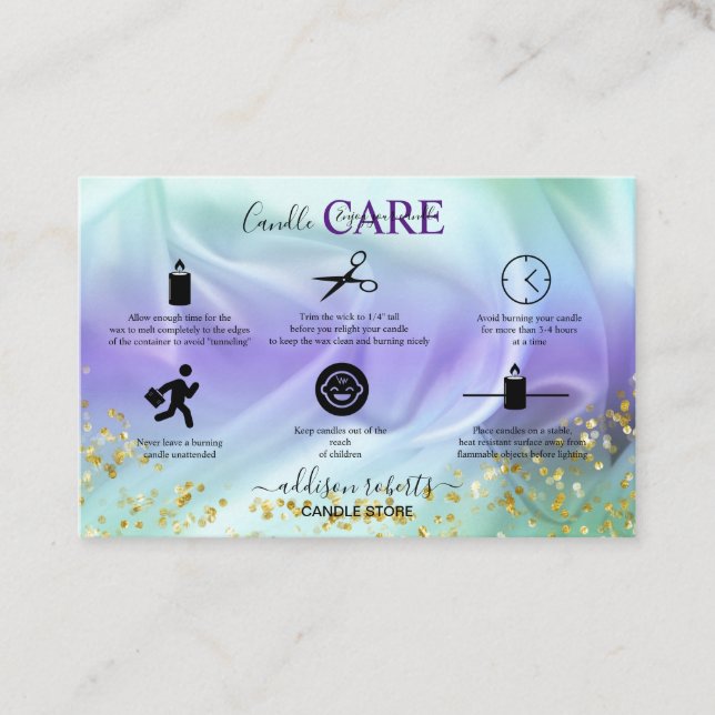 Carte de visite de bijoux Green et Purple Glitte (Devant)