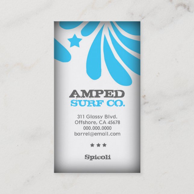 CARTE DE VISITE DE BLEU DE ROCKIN FRESHTASTIC (Devant)