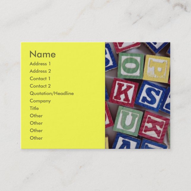 Carte de visite de blocs de construction (Devant)