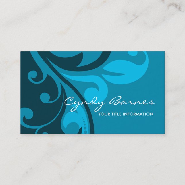 Carte de visite de  Blue et Indigo Swirls (Devant)