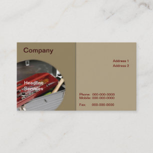 Carte de visite de boîte à outils