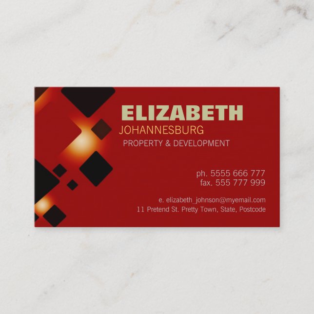 Carte de visite de boîte rétro RUST (Devant)