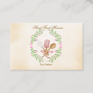 Carte de visite de boulangerie à l'aquarelle migno